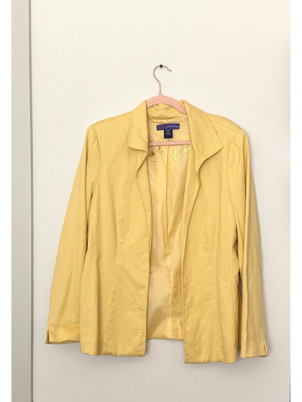 Women's Russell Kemp Yellow Textured Blazer Size 14